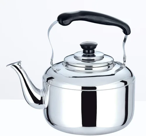 Vista 4 de Hervidor de té de acero inoxidable de 4 litros, tetera de acero inoxidable, tetera de gran capacidad, hervidor de té con mango anti-caliente