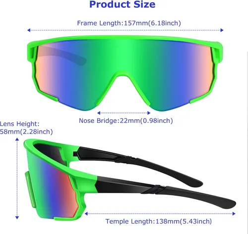 Vista 4 de ZHA ZHA Cycling Glasses, UV400 Sport Sunglasses for Men, Outdoor Cycling Sunglasses for Men Women Baseball Running