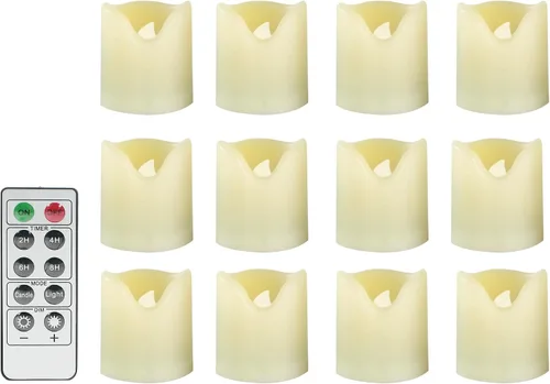 Vista 5 de CANDLE CHOICE Velas votivas sin llama, temporizador remoto, parpadeante, funciona con pilas, luces LED eléctricas, para Halloween, calabaza