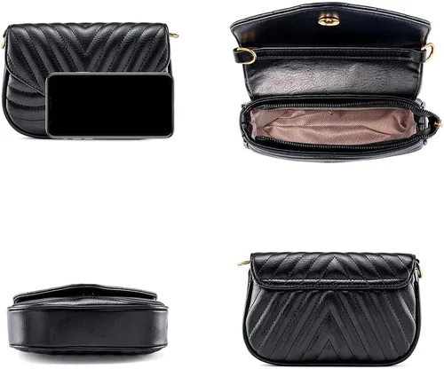 Vista 2 de CHIC DIARY Bolso cruzado para mujer, multiusos, bolso de mano con monedero y cadena