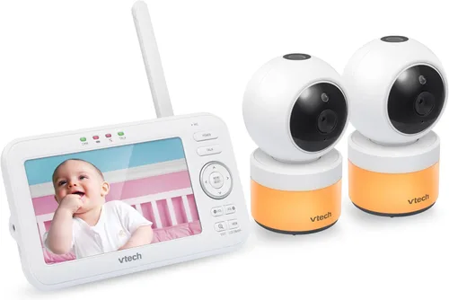 Vista 17 de VTech Monitor de video para bebés con pantalla LCD de 5 pulgadas, hasta 17 horas de video y 31 horas de duración de batería de audio, visión
