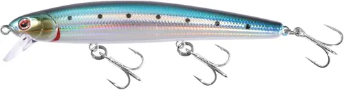 Vista 9 de LITTMA Señuelos de pesca de surf de California Señuelos de pesca de agua salada Jerkbait Crankbait Surf Minnow 110 - Sardina metálica Super Glow