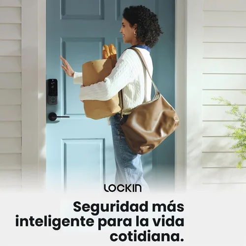 Vista 9 de Lockin Veno Plus, cerradura inteligente todo en uno para puerta delantera, baterías duales