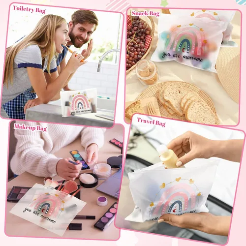 Vista 3 de 100 piezas de regalo inspirador a granel para mujeres, bolsa de cosméticos, bolsa de maquillaje EVA con cremallera para graduación 2026, cumpleaños