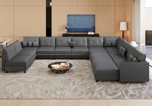 Vista 14 de LLappuil Sofá modular modular grande de 21 asientos con almacenamiento Gris