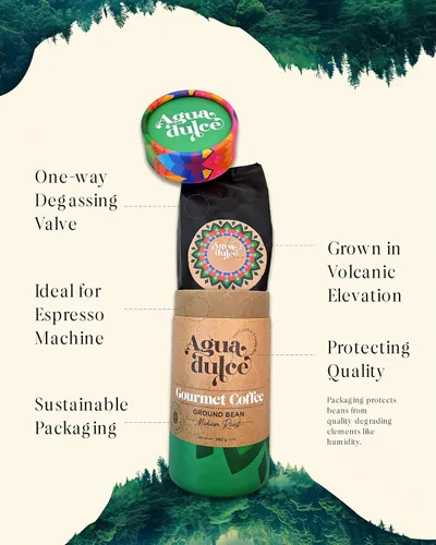 Vista 10 de Agua Dulce Café molido 100% arábica de origen único, especialidad gourmet de comercio justo de Costa Rica, proceso de miel, 12 onzas, paquete de 1