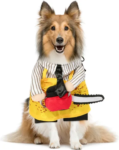 Vista 15 de NACOCO Disfraz de muñeca de Halloween para perro, estilo tijera, disfraz de mascota, Navidad, cosplay, muñeca ajustable, divertida ropa especial