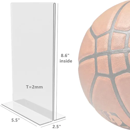 Vista 5 de FixtureDisplays® Paquete de 24 soportes de acrílico transparente de 5.5 x 8.5 pulgadas para mesas, marco de mesa vertical para carpa de tienda