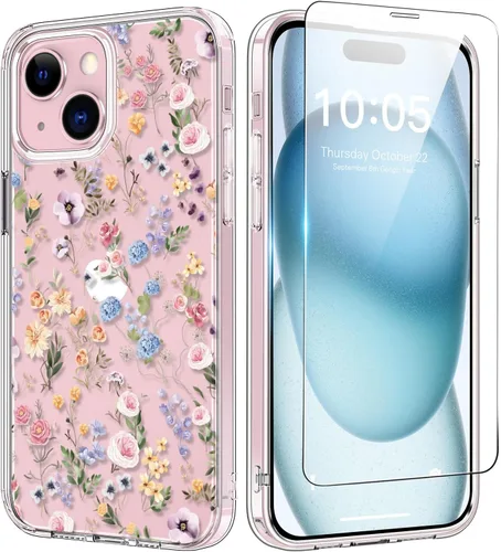 Vista 73 de bicol - Funda protectora a prueba de golpes para iPhone 15 Plus, funda delgada de acrílico transparente y diseños modernos para niña y mujer, 6.7
