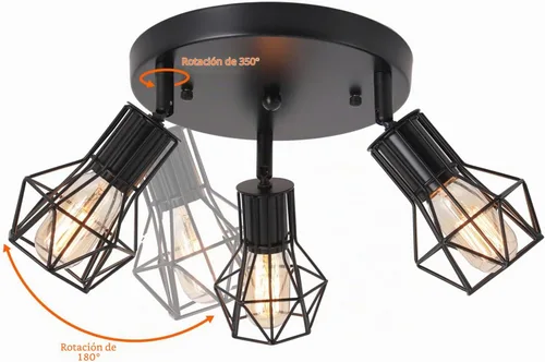 Vista 2 de Lámpara de techo de montaje empotrado de 3 luces, lámpara de techo