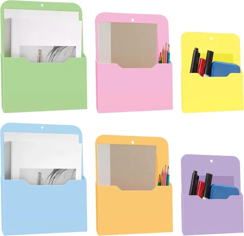 Vista 35 de Fuutreo Organizador magnético de archivos de pared, 6 unidades, soporte magnético para archivos de pared, frigorífico, revistas, papel para cartas