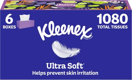 Vista 16 de Kleenex Ultra Soft Facial Tissues, 4 Flat Boxes, 120 Tissues per Box