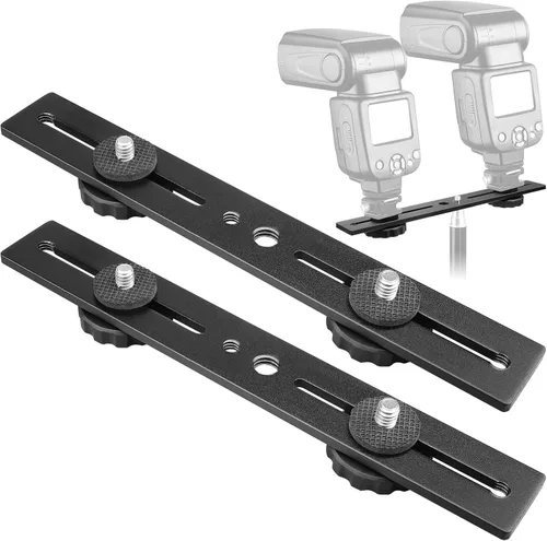 Vista 8 de ChromLives Barra de Extensión de Soporte de Zapata Fría, Extensión de Zapata Caliente, Montura de Micrófono con Tornillo de Trípode de 1/4