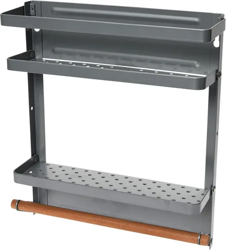 Vista 23 de Household Essentials Estante organizador magnético de metal, negro