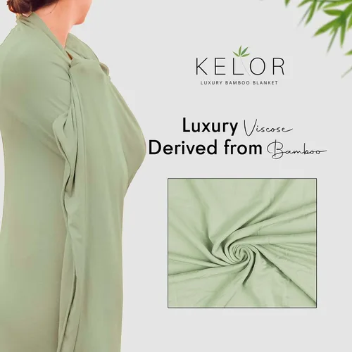 Vista 14 de K E L O R Luxury Cooling Travel Blanket - Stretchy, Lightweight Soft & Breathable Shawl Wraps for Women
