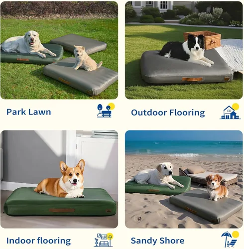 Vista 7 de ABCPET Cama inflable para perros pequeños, para viajes al aire libre, con funda extraíble, cama inflada impermeable para perros de verano con parte
