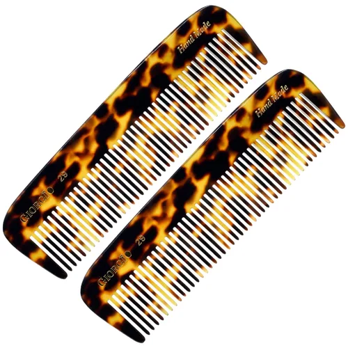 Vista 14 de Giorgio G29 - Peine de bolsillo de dientes finos Grahpite negro para hombres, peine alisador para el cuidado diario del cabello, bigote y barba