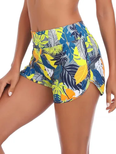 Vista 18 de RELLECIGA Pantalones Cortos de Tabla para Mujer de Cintura Alta con Control de Abdomen y Shorts de Natación Integrados Negro