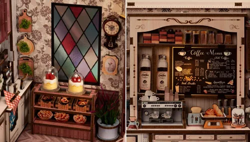 Vista 6 de Kit de rincón de libro, kit de casa de muñecas en miniatura para casa de muñecas, Booknook Tiny House Librería, rompecabezas de madera 3D, regalos