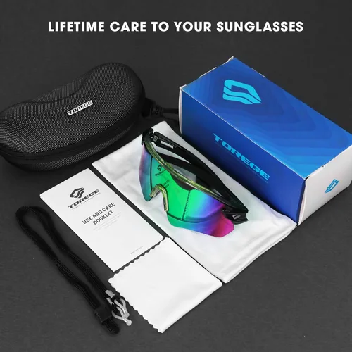 Vista 6 de TOREGE Z87 - Gafas de sol para hombres y mujeres, ciclismo, pesca, correr, conducir, béisbol, antiniebla, gafas de sol deportivas, protección UV