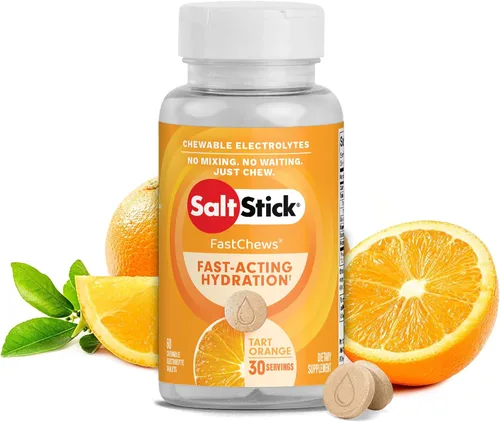 Vista 11 de SaltStick Electrolyte FastChews con cafeína – 60 tabletas masticables Citrus Burst – Tabletas de sal para correr e hidratar, masticables