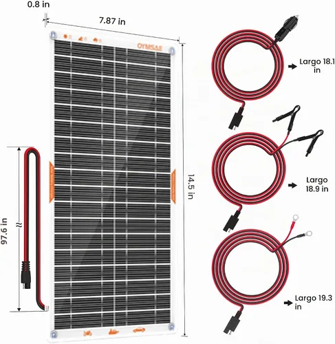 Vista 3 de OYMSAE Mantenedor solar portátil blanco del cargador de batería del coche