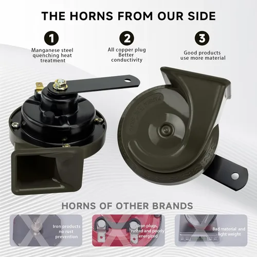 Vista 3 de FARBIN Bocinas de Coche 12V Fuertes de Doble Tono Bocina de Caracol Automática Kit de Bocina Eléctrica con Arnés de Relé e Interruptor para Camión