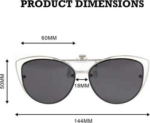 Vista 4 de FEISEDY Gafas de sol polarizadas ojo de gato clip en gafas de sol con función Flip up para gafas graduadas B2670