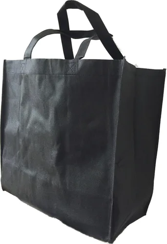 Vista 2 de (Juego de 12) 12 Pack- Barato no tejido grandes promocionales bolsas de comestibles (negro)