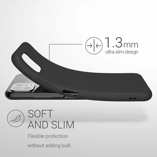 Vista 2 de kwmobile Funda compatible con Samsung Galaxy A22 5G - Funda protectora de silicona TPU suave y delgada - Negro mate