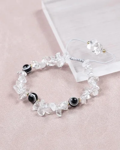 Vista 6 de Jewever Pulseras contra el mal de ojo con piedras naturales caídas, cristales y cuarzo, para mujer, piedras preciosas de Reiki de energía, gemas