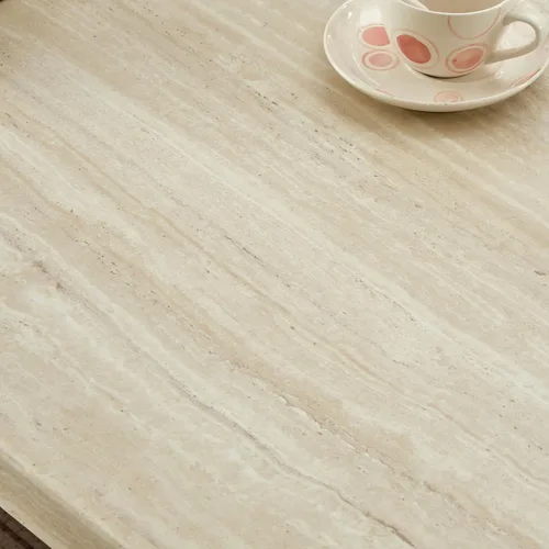 Vista 12 de Roundhill Furniture Mchome - Mesa de centro contemporánea, mármol sintético beige
