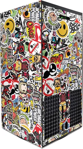 Vista 5 de GNG Sticker Bomb Skins Compatible with Xbox Series X Console Decal Vinal Sticker + 2 Controller Set