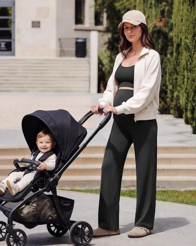Vista 4 de G4Free EverGoing - Pantalones de maternidad sobre el vientre, pantalones de Negro