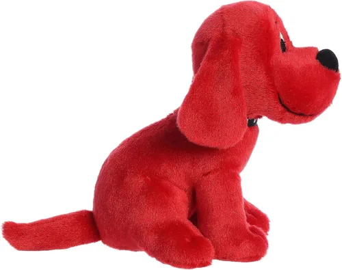 Vista 4 de Aurora® Juguetón Clifford® Sentado Clifford - Animal de peluche - Nostalgia de la infancia - Compañerismo duradero - Rojo 8 pulgadas