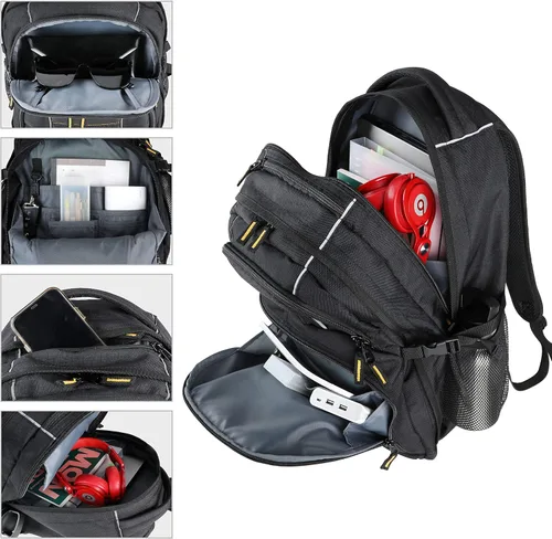 Vista 2 de Olympia Tools Mochilas de viaje, negras, 13.8 7.9 18.5 pulgadas, Negro -, Mochilas de viaje