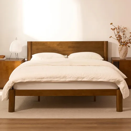 Vista 15 de FLEXISPOT Hako - Marco de cama de carpintería japonesa G2, cama de plataforma Queen de madera de caucho maciza, certificado IAS y SGS