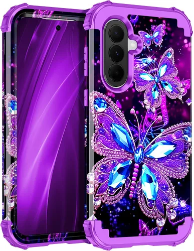 Vista 68 de Miqala Funda para Galaxy A14 5G, que brilla en la oscuridad, tres capas, resistente, a prueba de golpes, protección completa, parachoques