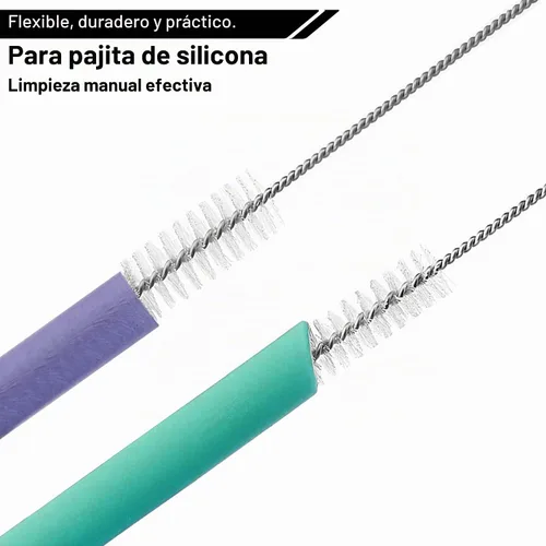 Vista 2 de Cepillo Limpiador de Pajita Stanley, Reutilizable Extra Largo para Taza Stanley de 40/30/20 oz, Cepillo de Limpieza de Pajitas de 10mm de Ancho