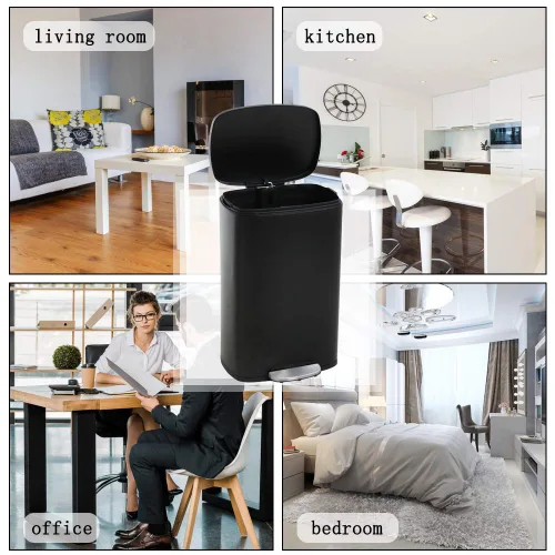 Vista 6 de Dkelincs Bote de basura de acero inoxidable de 13 galones con sensor de movimiento automático para cocina, bote de basura de alta capacidad sin
