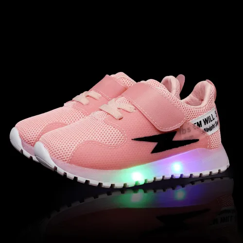 Vista 4 de PATPAT Zapatos para niños pequeños con luz LED, zapatos brillantes para niñas, zapatos iluminados para niñas y niños, para Navidad, cumpleaños