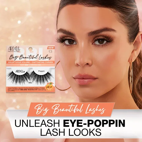 Vista 3 de Ardell BBL Big Beautiful Lashes 971 Poppin, con adhesivo transparente DUO, 1 paquete
