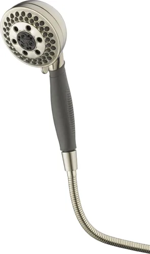 Vista 2 de Delta Faucet H2Okinetic - Ducha de mano de 5 ajustes, cabezal de ducha de mano dorado, ducha de mano, cabezal de ducha desmontable, bronce champán