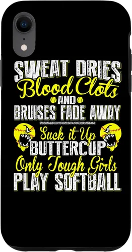 Vista 24 de iPhone 16 Only Tough Girls Play Softball - Funda resistente para jugador de sóftbol