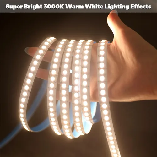 Vista 8 de Tira de luz LED RGBW de 24 voltios más brillante RGBW de alto CRI RGB+blanco cálido, 16.4 ft/16.4 pies denso 600 LED de alto lumen 5050 0.472 in