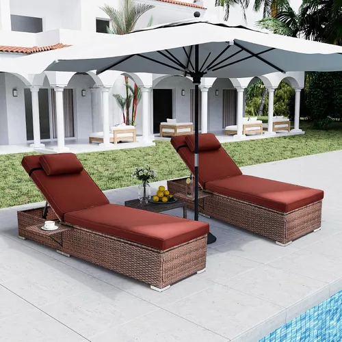 Vista 10 de Rophefx - Juego de 2 sillas de piscina para exteriores, color azul oscuro