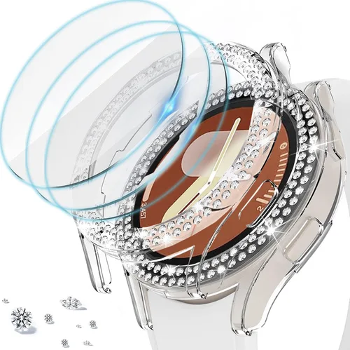 Vista 128 de DEALELE Paquete de 1 + 3 fundas compatibles con Samsung Galaxy Watch 7 Ultra (1.772 pulgadas), funda protectora de policarbonato transparente