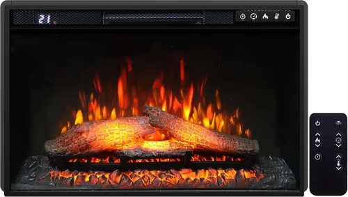 Vista 13 de Insertos de chimenea eléctrica de 26 pulgadas, chimenea eléctrica empotrada de 1500 W con control remoto, cristal, protección contra