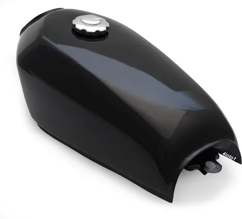 Vista 3 de The San Bruno Cafe Racer Tanque de gasolina - Negro - Depósito de gasolina y combustible para motocicleta de 2.4 galones 9L