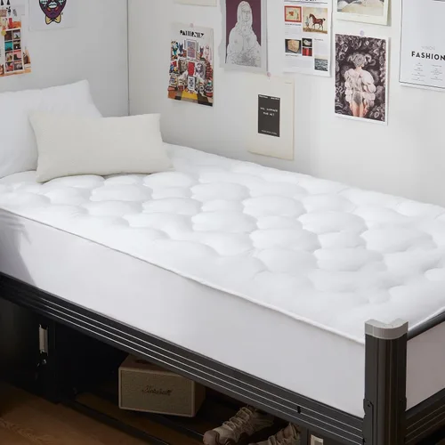 Vista 12 de GRT Cubrecolchón tipo almohada Individual, de rayón con cubierta de bambú, acolchado con relleno alternativo de plumón 3D de 900gsm, colchón